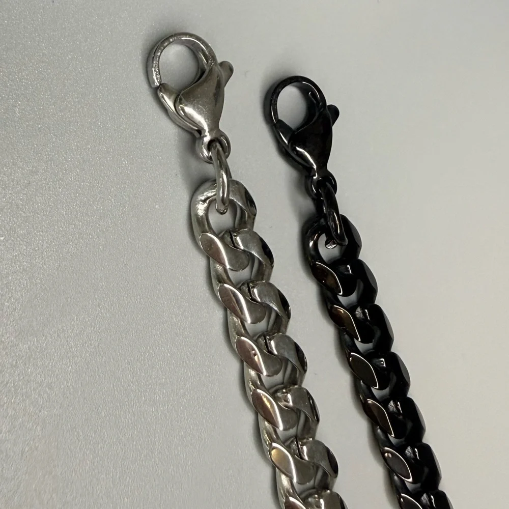 Titanium Cuban Link Chain Bracelet 7mm Waterproof Men’s Jewelry